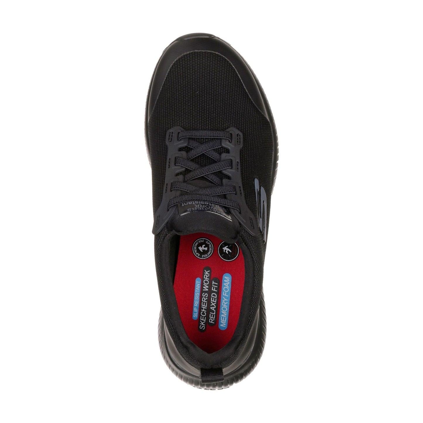 Black - Lifestyle - Skechers Womens-Ladies Squad Lace Up Safety Shoes
