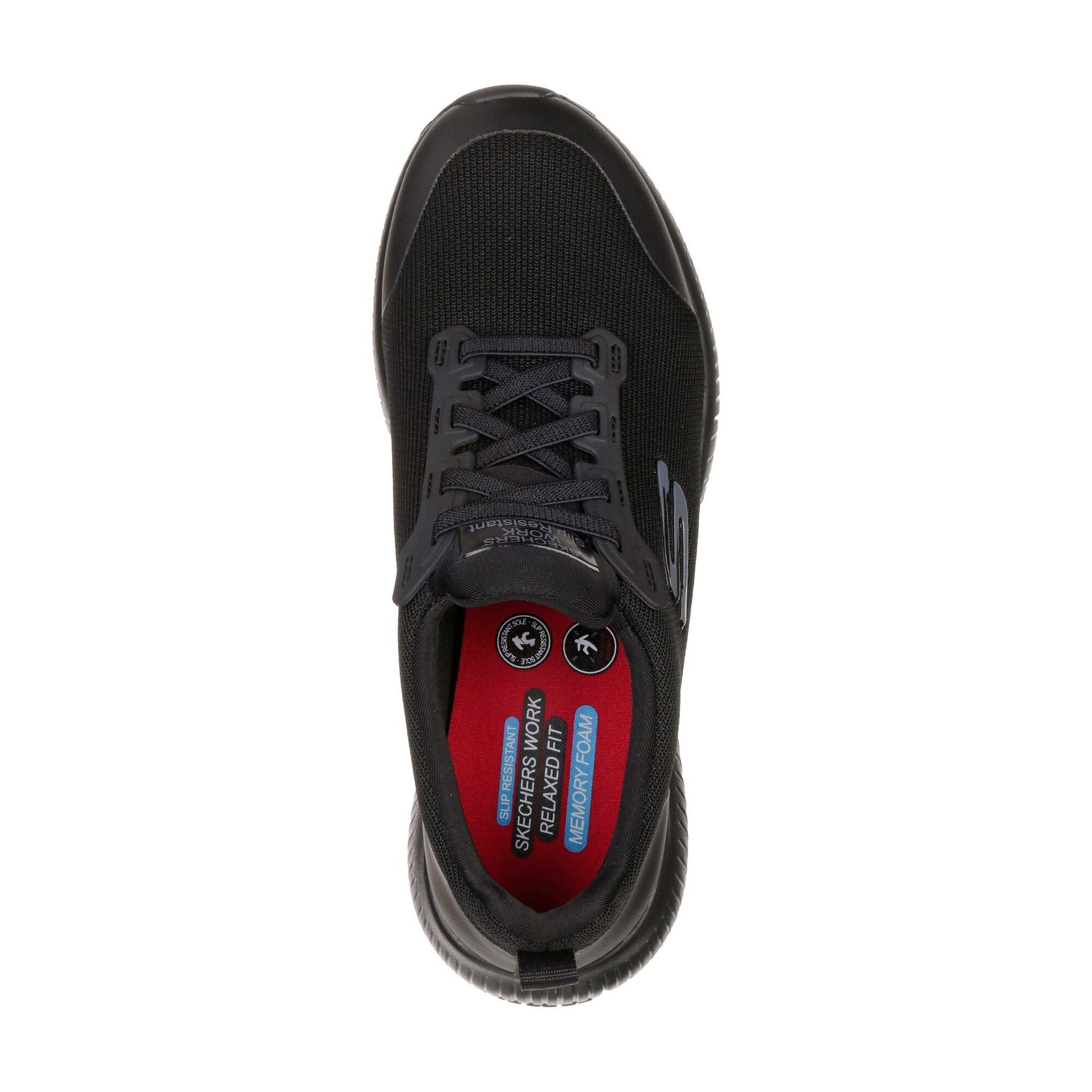 Black - Lifestyle - Skechers Womens-Ladies Squad Lace Up Safety Shoes