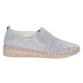 Grey - Back - Fleet And Foster Womens-Ladies Tulip Slip On Leather Shoe