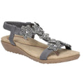 Grey - Front - Fleet & Foster Womens-Ladies Magnolia Elastic T-Bar Sandal