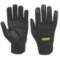Black - Front - Stanley Vibration Absorbing Leather Performance Glove