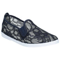 Navy - Front - Flossy Womens-Ladies Bimba Slip On Shoe