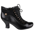 Black - Back - Hush Puppies Womens-Ladies Vivianna Leather Lace Up Heeled Boot