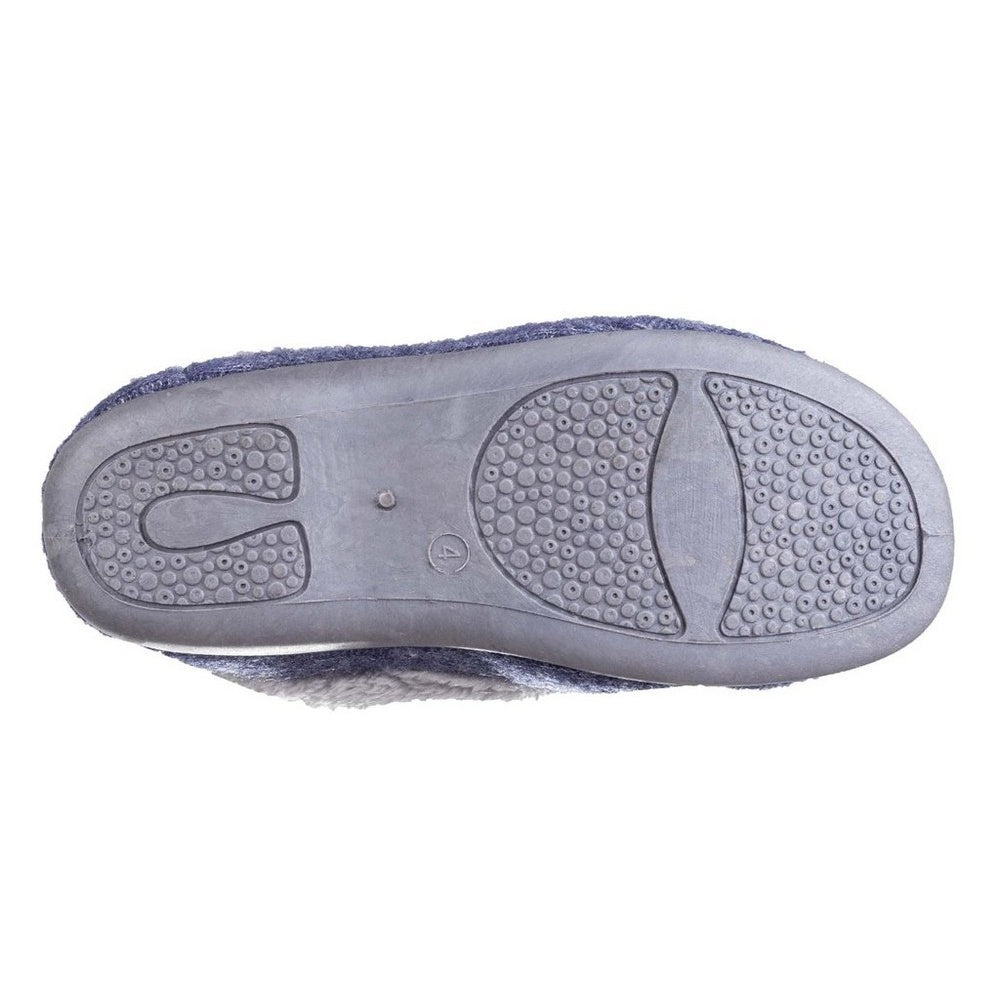 Navy - Pack Shot - Fleet & Foster Womens-Ladies Alaska Slip On Slippers