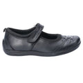 Black - Back - Hush Puppies Amber Girls Senior Touch Fastening Leather School Shoe