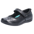 Black - Lifestyle - Hush Puppies Amber Girls Senior Touch Fastening Leather School Shoe