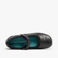 Black - Pack Shot - Hush Puppies Amber Girls Senior Touch Fastening Leather School Shoe