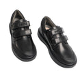 Black - Back - Geox Boys J Riddock Touch Fastening Leather Shoe