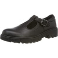 Black - Side - Geox Girls J Casey G. E Leather School Shoe