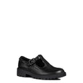 Black - Front - Geox Girls J Casey G. E Leather School Shoe