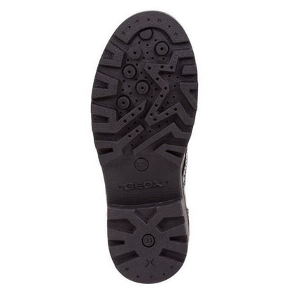 Black - Side - Geox Girls J Casey G. N Lace Up Leather School Shoe