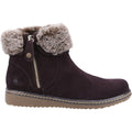 Brown - Back - Hush Puppies Womens-Ladies Penny Zip Ankle Boot