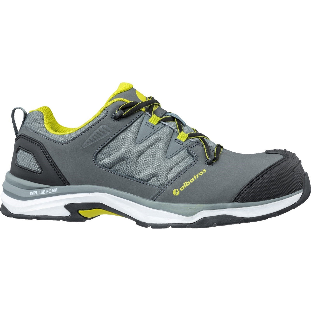 Grey-Combined - Side - Mens Leather Ultratrail Low Lace Up Safety Shoe