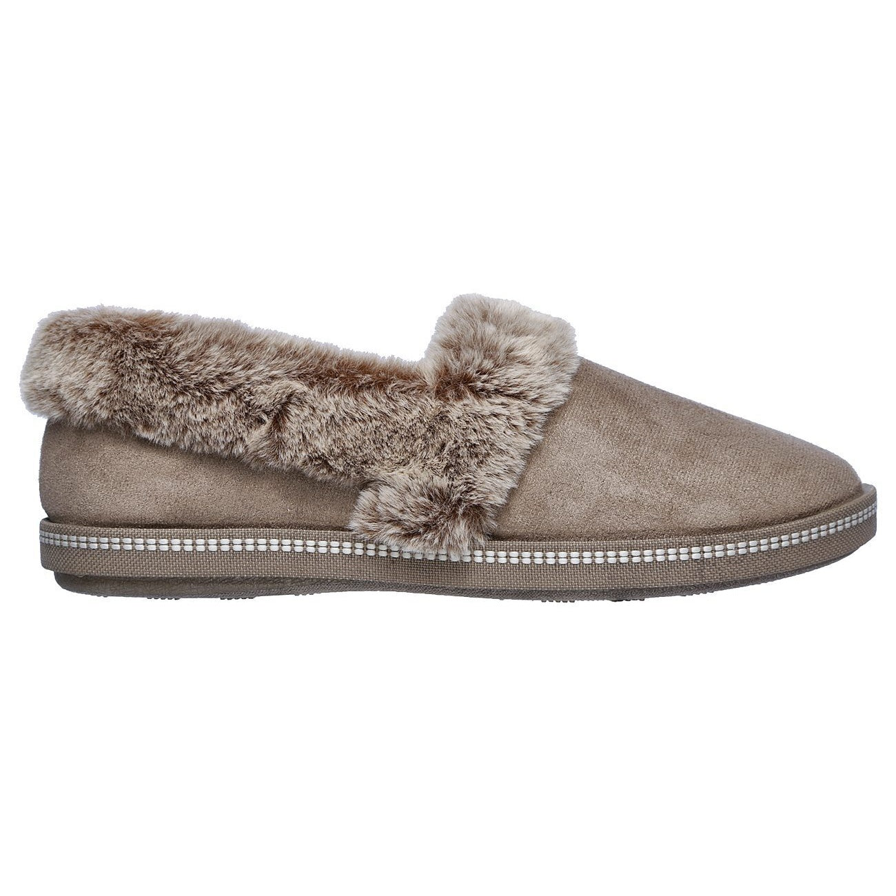 Brown - Back - Skechers Womens Fur Lined Slipper