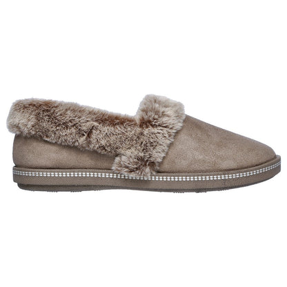 Brown - Back - Skechers Womens Fur Lined Slipper