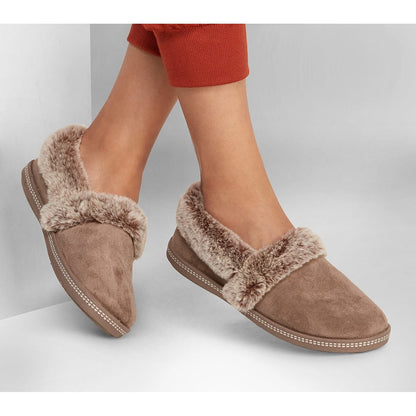 Brown - Pack Shot - Skechers Womens Fur Lined Slipper