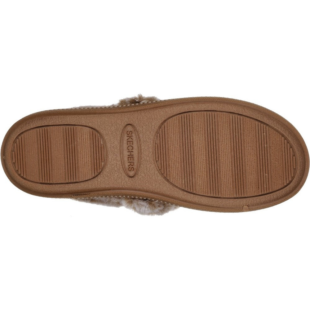 Chestnut - Pack Shot - Skechers Womens Fur Lined Slipper