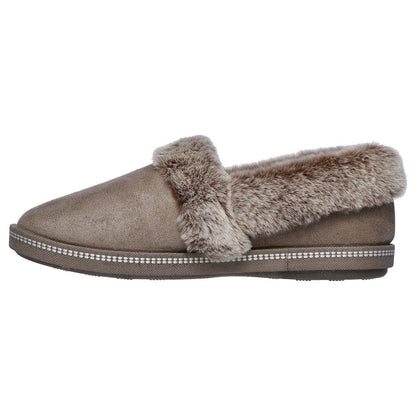 Brown - Side - Skechers Womens Fur Lined Slipper