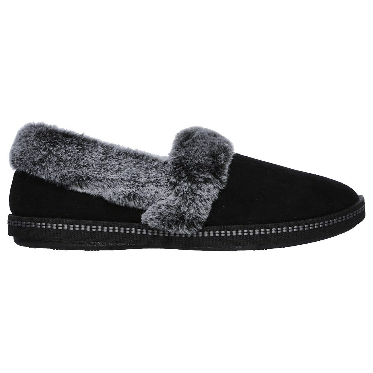 Black - Back - Skechers Womens Fur Lined Slipper