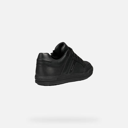 Black - Back - Geox J Arzach B. D Leather Lace Up Trainer