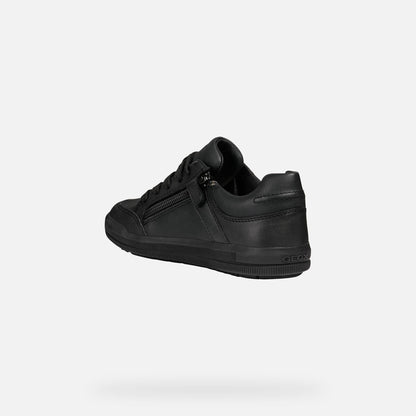 Black - Side - Geox J Arzach B. D Leather Lace Up Trainer