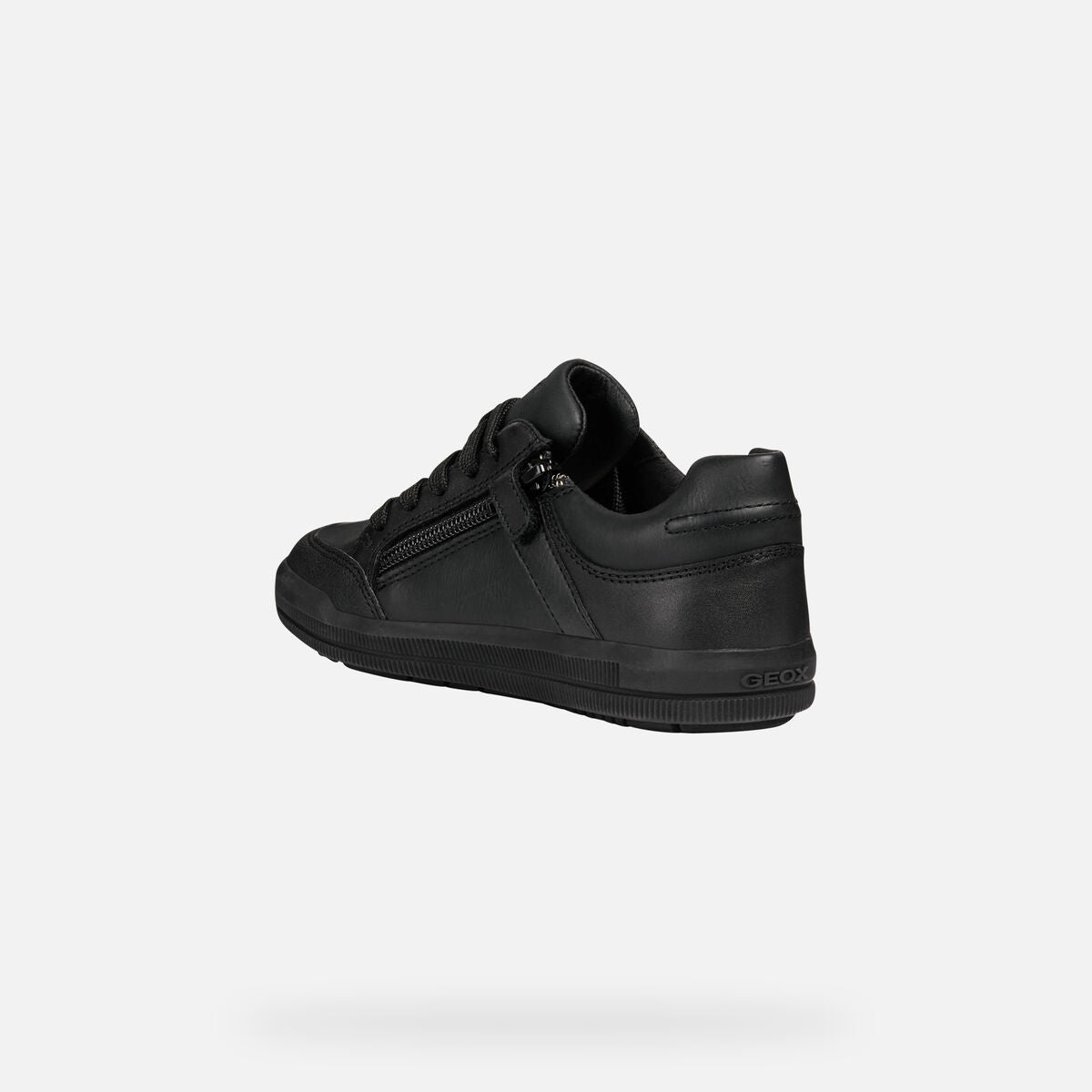 Black - Side - Geox J Arzach B. D Leather Lace Up Trainer