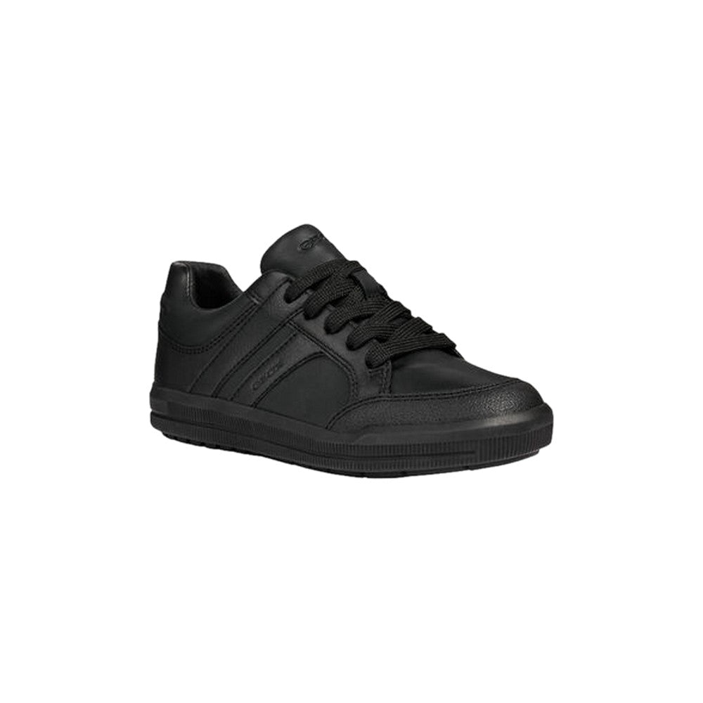 Black - Front - Geox J Arzach B. D Leather Lace Up Trainer