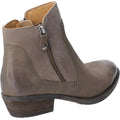 Khaki - Side - Hush Puppies Womens-Ladies Leather Isla Zip Up Ankle Boot