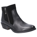 Black - Back - Hush Puppies Womens-Ladies Leather Isla Zip Up Ankle Boot