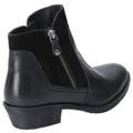 Black - Side - Hush Puppies Womens-Ladies Leather Isla Zip Up Ankle Boot