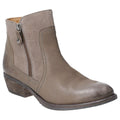 Khaki - Front - Hush Puppies Womens-Ladies Leather Isla Zip Up Ankle Boot