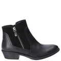 Black - Front - Hush Puppies Womens-Ladies Leather Isla Zip Up Ankle Boot