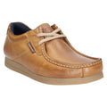 Tan - Front - Base London Mens Leather Event Waxy Lace Up Shoe