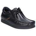 Black - Front - Base London Mens Leather Event Waxy Lace Up Shoe