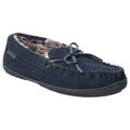 Navy - Front - Hush Puppies Mens Ace Slip On Leather Slipper