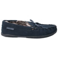 Navy - Back - Hush Puppies Mens Ace Slip On Leather Slipper