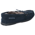 Navy - Side - Hush Puppies Mens Ace Slip On Leather Slipper