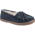 Navy - Front - Hush Puppies Womens-Ladies Addy Slip On Leather Slipper