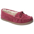 Burgundy - Front - Hush Puppies Womens-Ladies Addy Slip On Leather Slipper