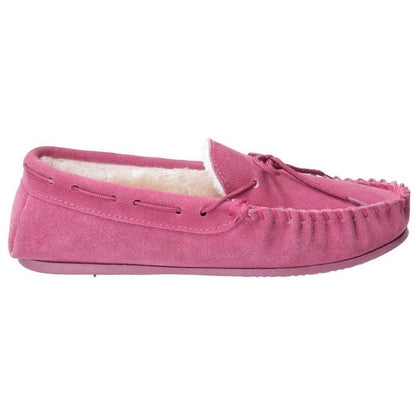 Rose - Side - Hush Puppies Womens-Ladies Allie Slip On Leather Slipper