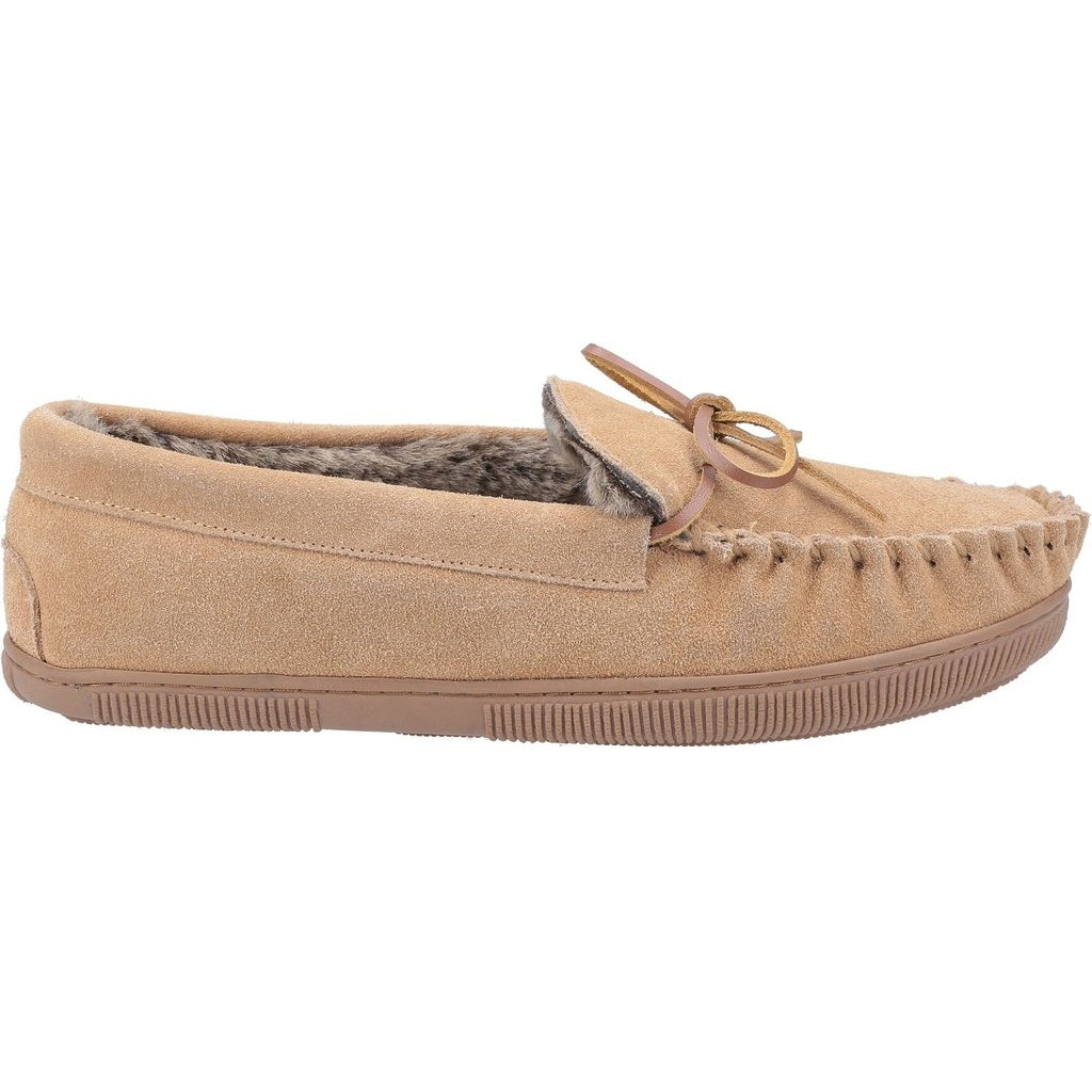 Tan - Side - Hush Puppies Womens-Ladies Allie Slip On Leather Slipper