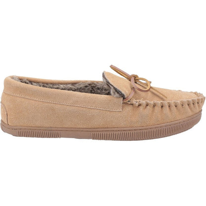Tan - Side - Hush Puppies Womens-Ladies Allie Slip On Leather Slipper