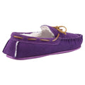 Purple - Side - Hush Puppies Womens-Ladies Allie Slip On Leather Slipper