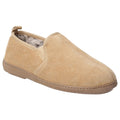 Tan - Front - Hush Puppies Mens Arnold Slip On Leather Slipper