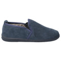 Navy - Back - Hush Puppies Mens Arnold Slip On Leather Slipper