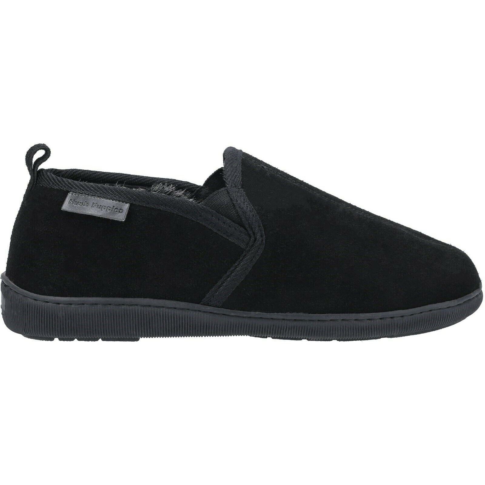 Black - Back - Hush Puppies Mens Arnold Slip On Leather Slipper