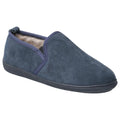 Navy - Front - Hush Puppies Mens Arnold Slip On Leather Slipper