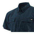 Navy - Back - Caterpillar Mens Button Up Short Sleeve Work Shirt
