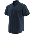 Navy - Front - Caterpillar Mens Button Up Short Sleeve Work Shirt