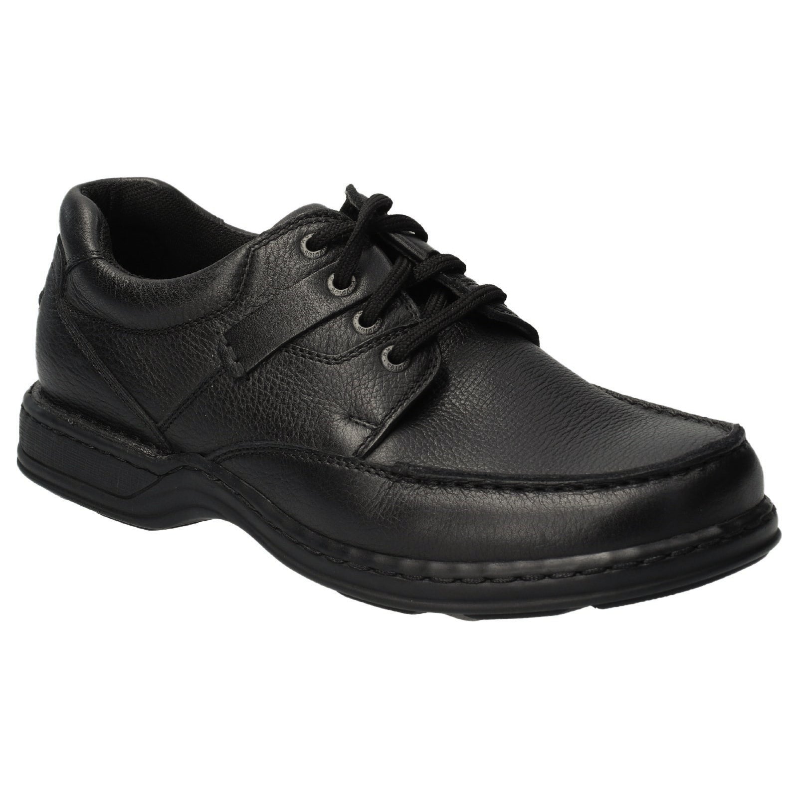 Black - Front - Hush Puppies Randall II Mens Leather Lace Up Shoe